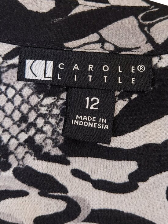 Vintage 90s Animal Print Shirt Dress Size 12 Zebra Leopard Abstract Midi - Picture 3 of 7